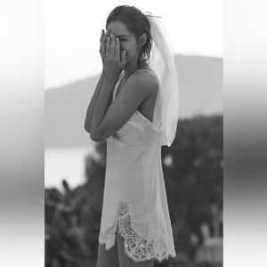Homebodii Sian White Lace Slip Dress